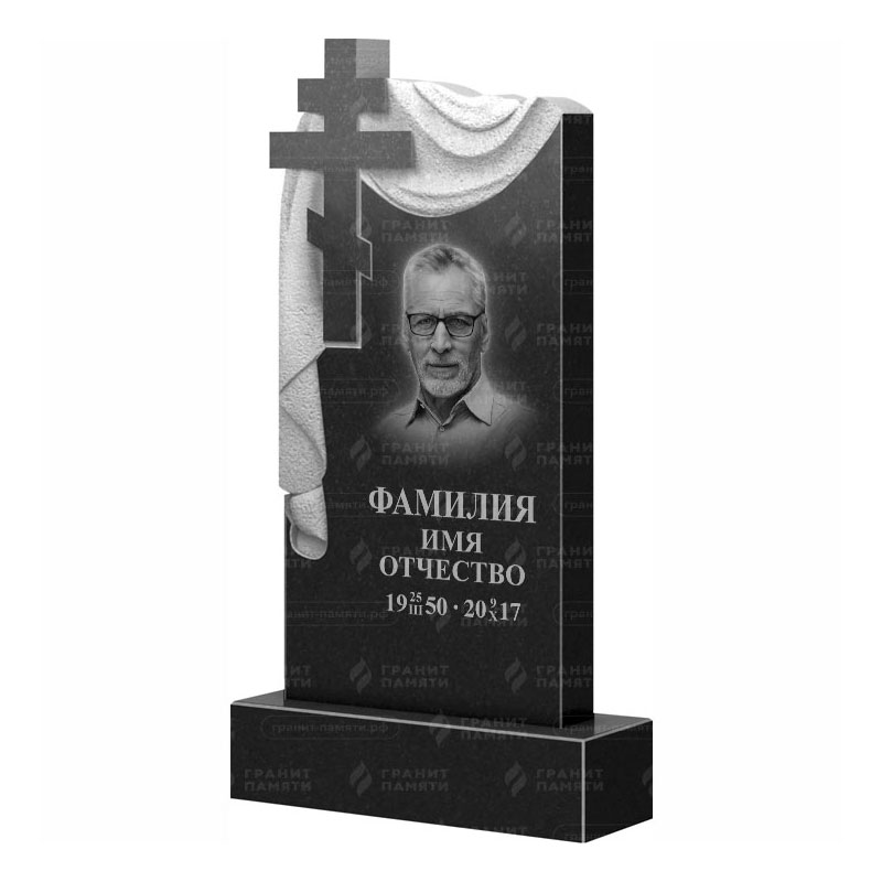 Памятники из гранита с крестом в Волжском | Гранитный памятник ФГ-085