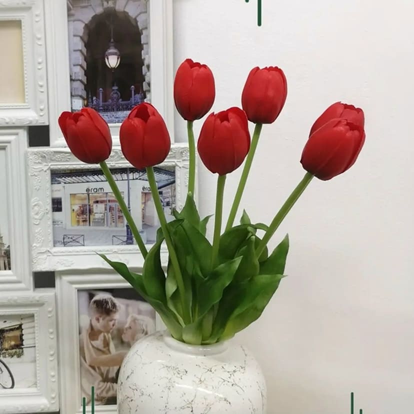 Искусственные цветы в Волжском | Цветы искусственные «Тюльпаны», красные, букет