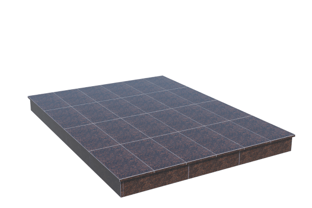 Площадки на могилу в Волжском | Площадка с вертикальной (15 см) облицовкой Дымовским гранитом