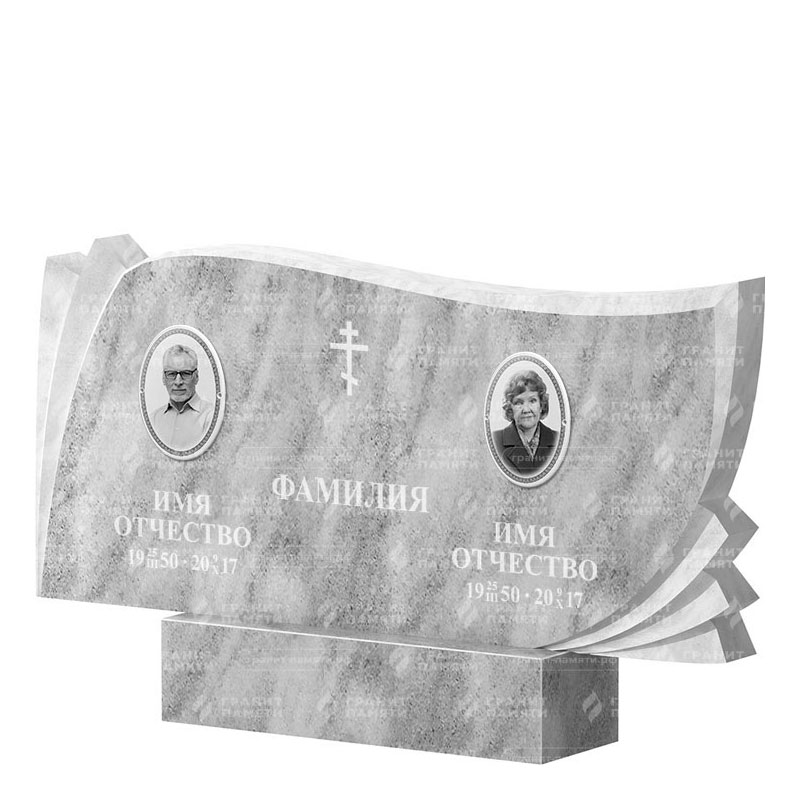 Памятники из мрамора в Волжском | Двойной мраморный памятник ФМ-265