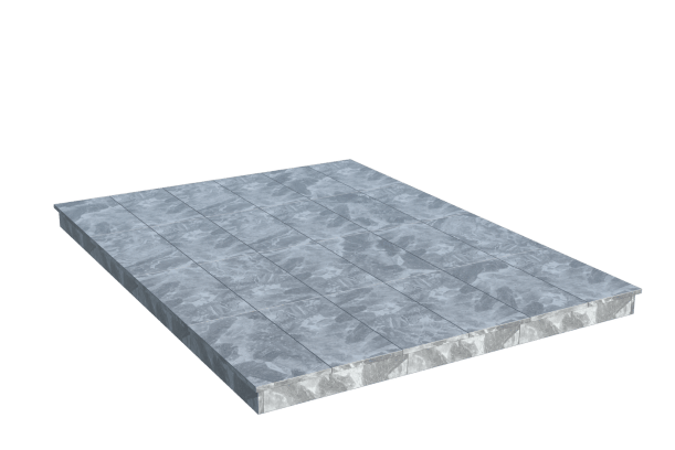 Площадки на могилу в Волжском | Площадка с вертикальной (10 см) мраморной облицовкой