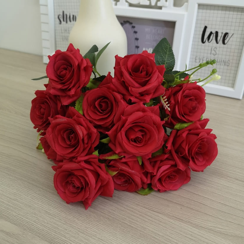 Искусственные цветы в Волжском | Цветы искусственные «Розы острые», красные, букет
