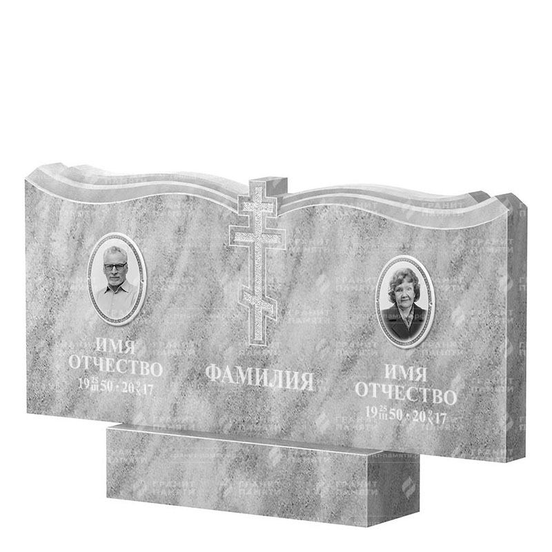 Памятники из мрамора в Волжском | Двойной мраморный памятник ФМ-262