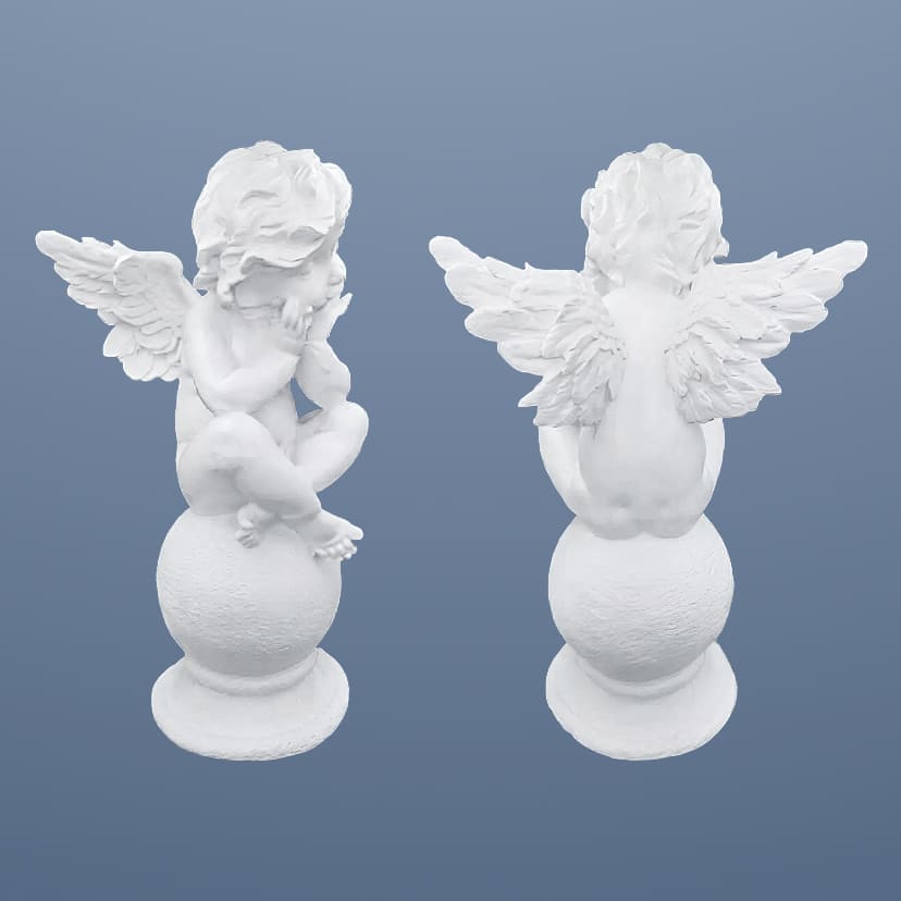 Скульптуры из искусственного мрамора в Волжском | Скульптура ангел на шаре №1