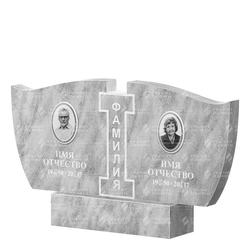 Памятники из мрамора в Волжском | Двойной мраморный памятник ФМ-138