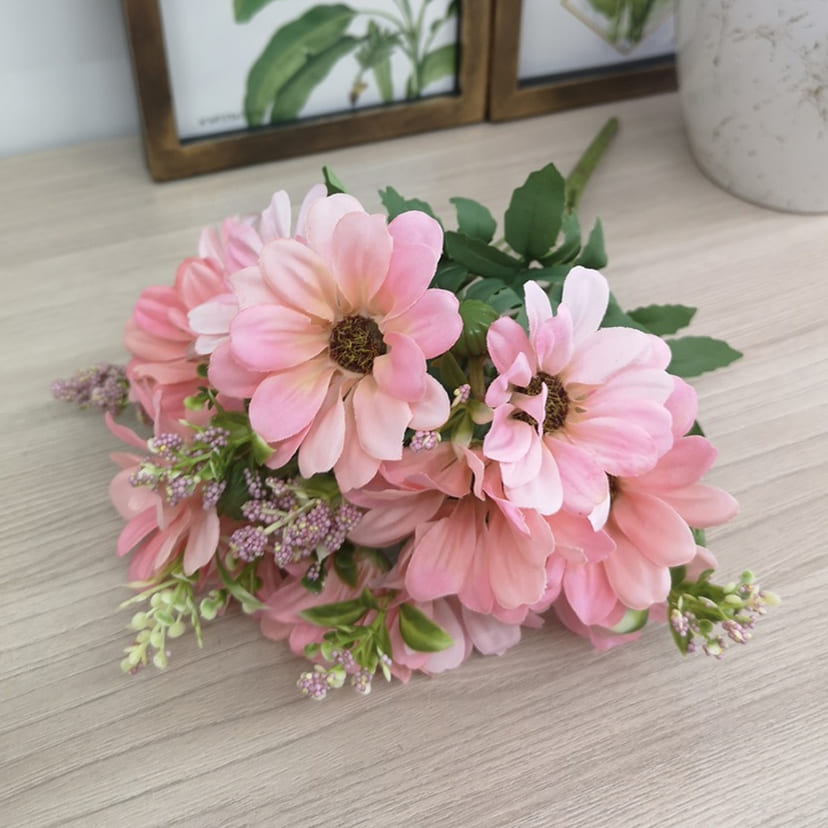 Искусственные цветы в Волжском | Цветы искусственные «Ромашки с бутонами», розовые, букет