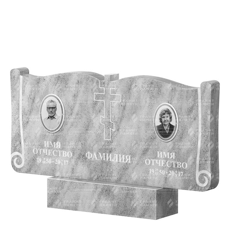 Памятники из мрамора в Волжском | Двойной мраморный памятник ФМ-263