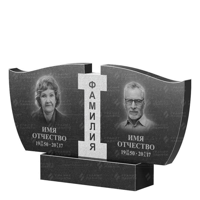Памятники из гранита двойные в Волжском | Двойной гранитный памятник ФГ-138
