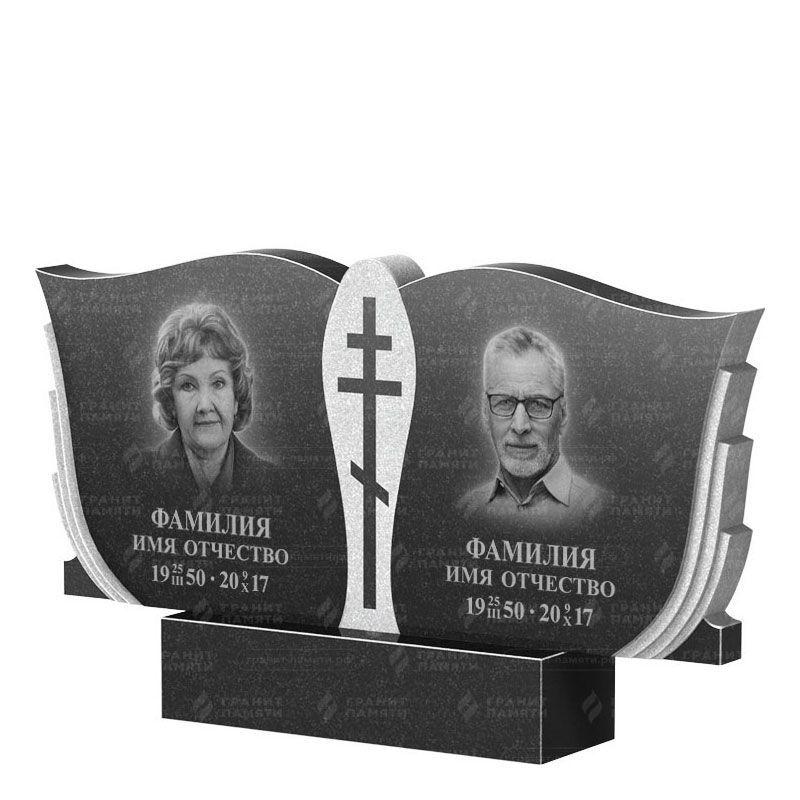 Памятники из гранита двойные в Волжском | Двойной гранитный памятник ФГ-136
