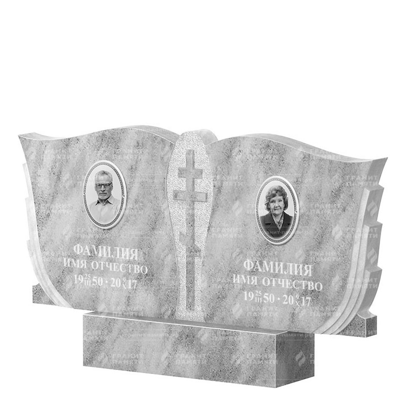 Памятники из мрамора в Волжском | Двойной мраморный памятник ФМ-136