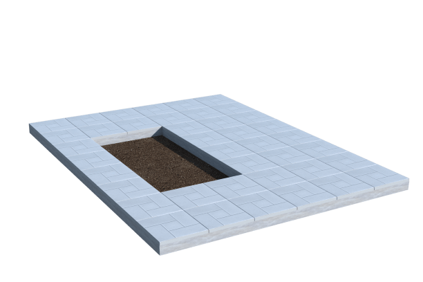 Площадки на могилу в Волжском | Площадка с тротуарной плиткой (под цветник)