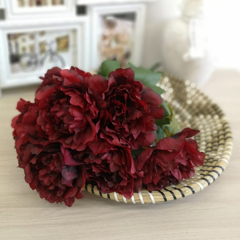 Искусственные цветы в Волжском | Цветы искусственные «Пионы», бордовые, букет