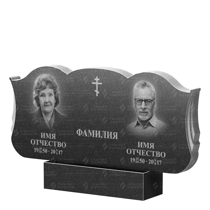 Гранитные памятники в Волжском | Двойной гранитный памятник ФГ-261