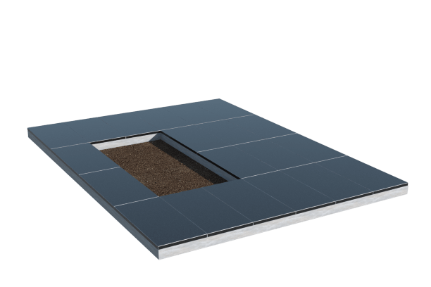 Площадки на могилу в Волжском | Площадка с облицовкой гранитом Габбро (под цветник)