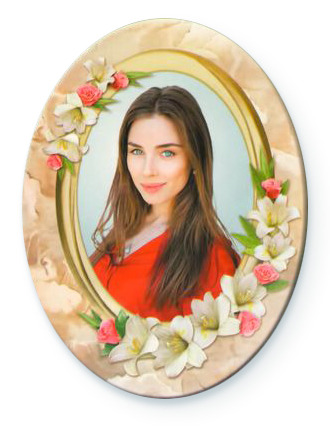Фотокерамика | Портрет/надписи на керамике Овал цвет