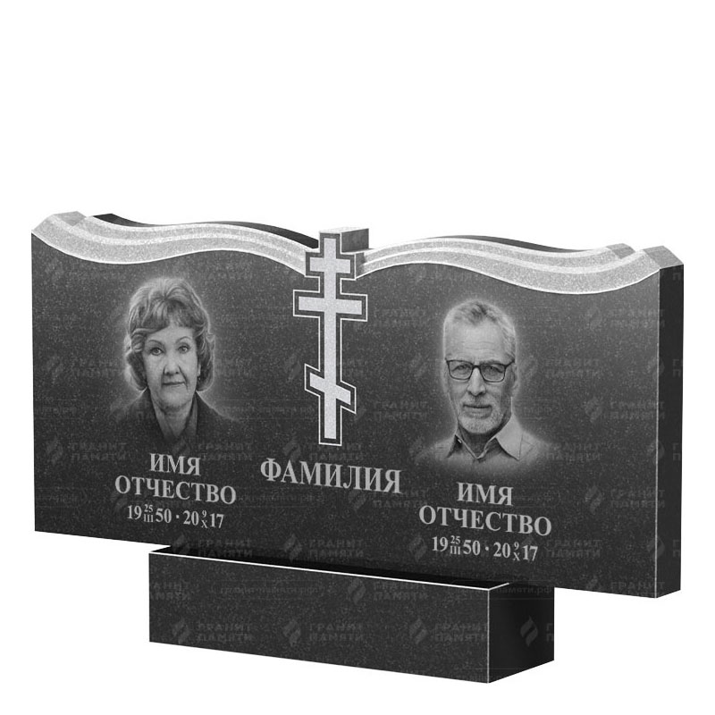 Гранитные памятники в Волжском | Двойной гранитный памятник ФГ-262