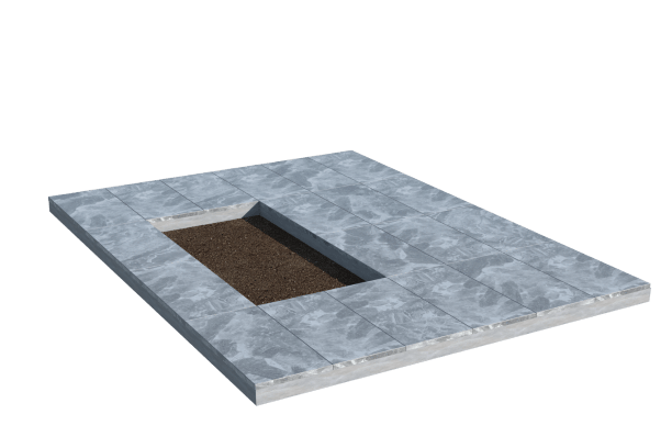 Площадки на могилу в Волжском | Площадка с мраморной облицовкой (под цветник)