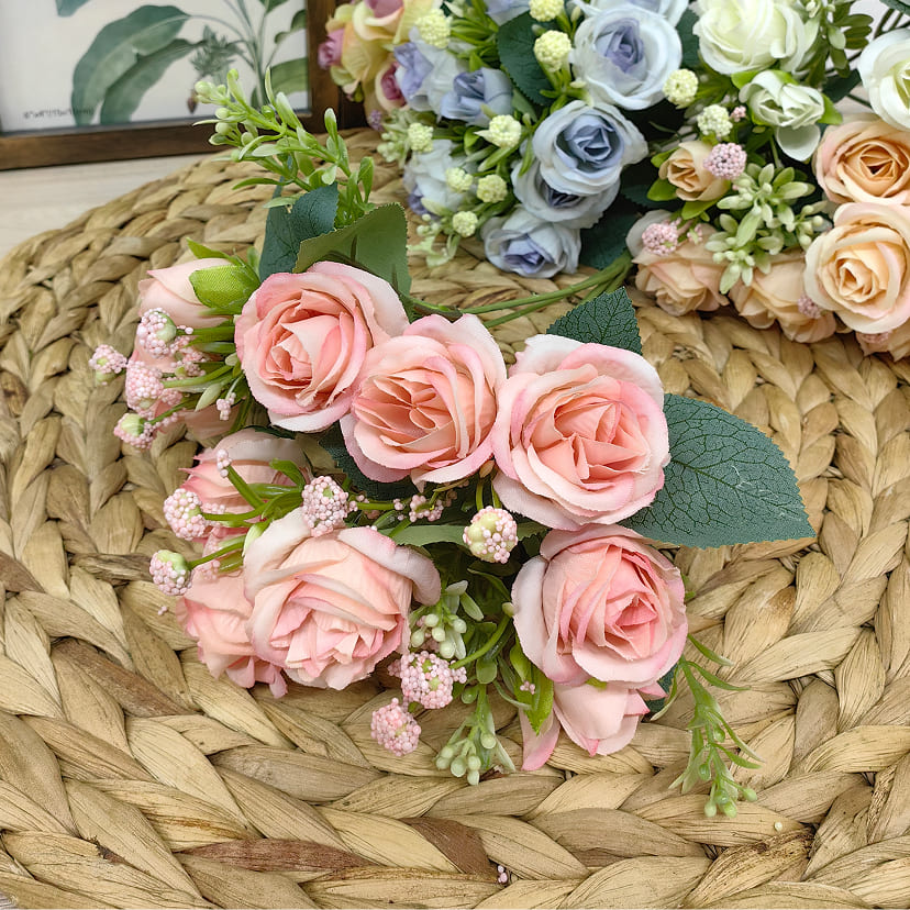 Искусственные цветы в Волжском | Цветы искусственные «Розы», нежно-розовые, букет