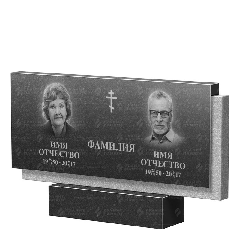 Памятники из гранита двойные в Волжском | Двойной гранитный памятник ФГ-132