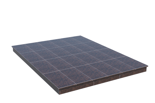 Площадки на могилу в Волжском | Площадка с вертикальной (10 см) облицовкой Дымовским гранитом